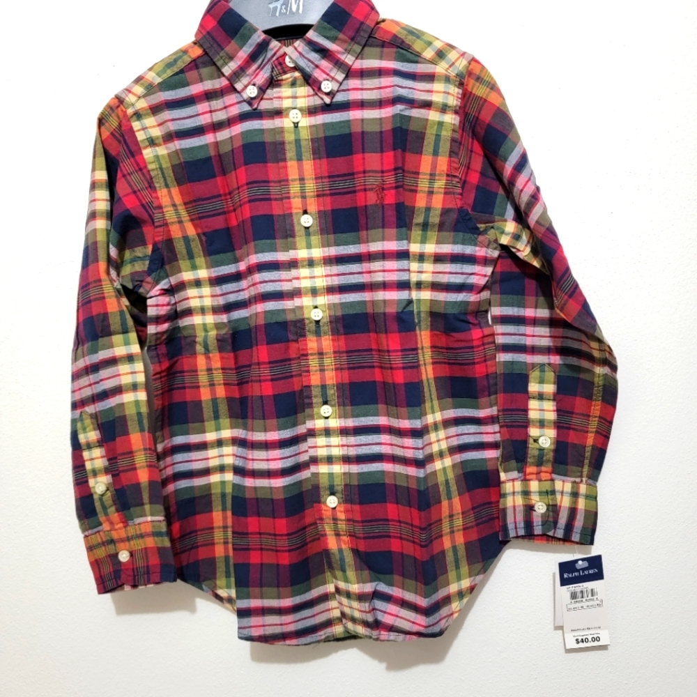 Ralph Lauren Boy Plaid Shirt sz 5